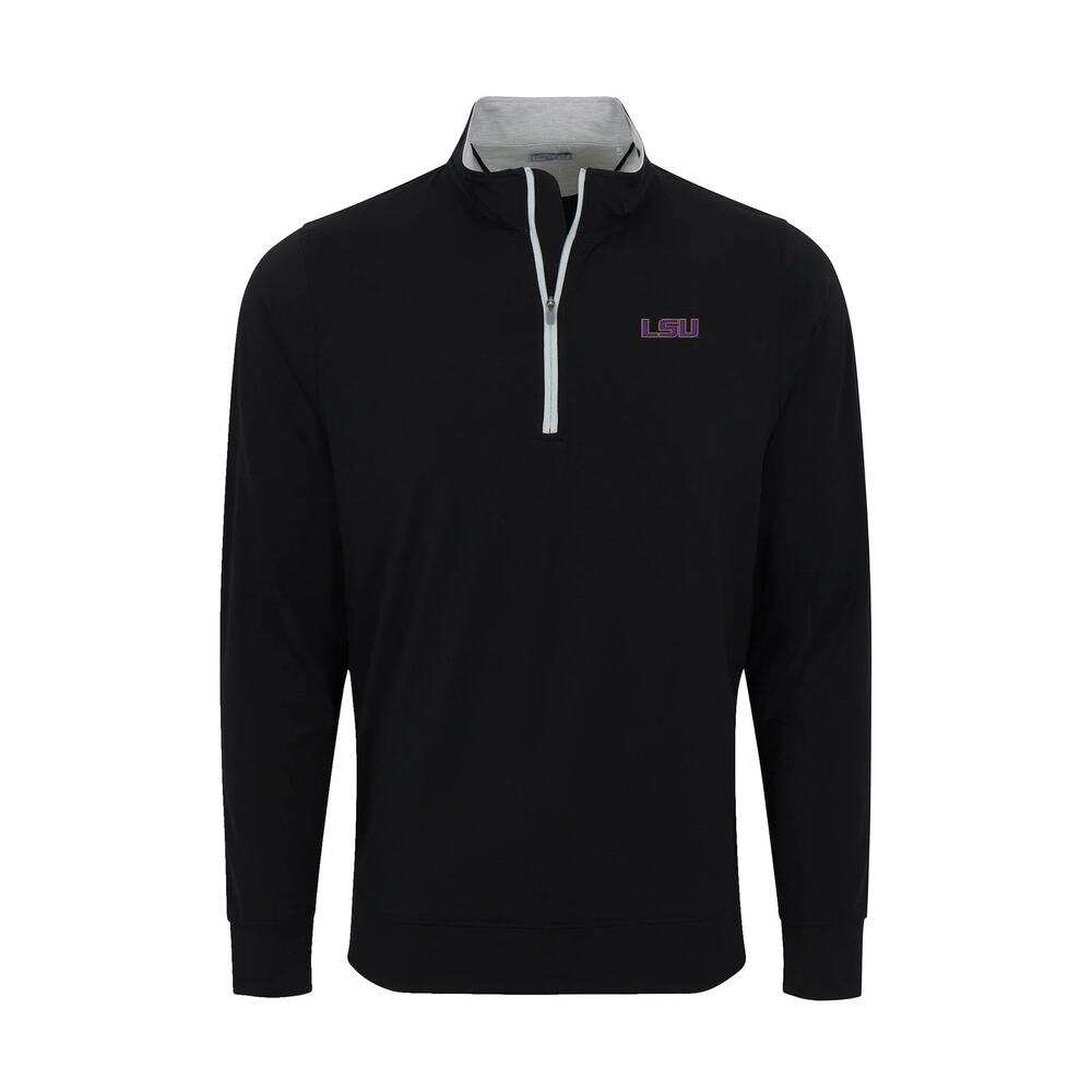 NWT Collars & Co LSU DriRelease® Performance Pullover Black Grey Trim L